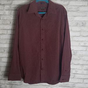 Express Design Studio Burgundy Button Down Long Sleeve